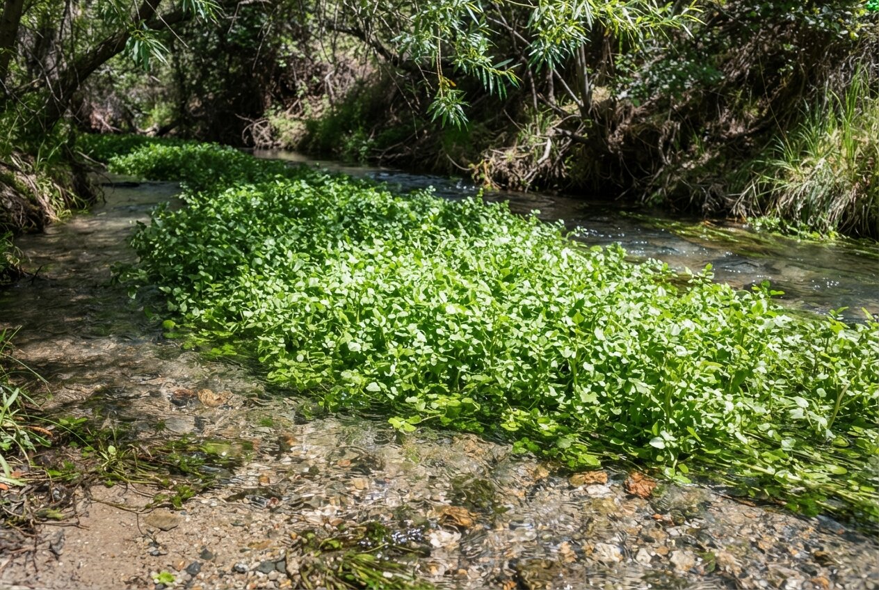 Watercress in a clear creek